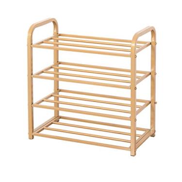 Imagem de Banco de sapatos, sapateira com 4 prateleiras, organizador de armazenamento de sapatos de metal, econômico e versátil, para sala de estar, quarto, cozinha, empilhável, organizador de armazenamento de