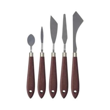 Imagem de Espátula De Aço Inoxidável Com Cabo De Madeira Para Pintura a Óleo, Fa