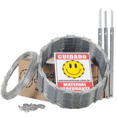 Imagem de Cerca Perimetral Kit Sol Galvanizada 30cmx 5m - SOL CONCERTINAS