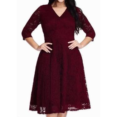 Imagem de Vestido Madrinha 36 Plus Size Festa Renda Batizado Aniversario - Bella