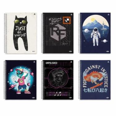 Imagem de Caderno Sortido 320 Folhas 20 Matérias Escolar Capa Dura Alien ET Astr