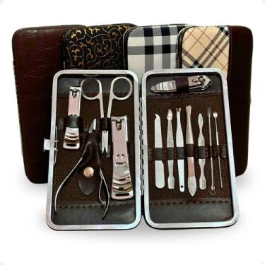 Imagem de Conjunto 12 Peças De Manicure Alicate Cortador De Unha Tesoura Pinça E