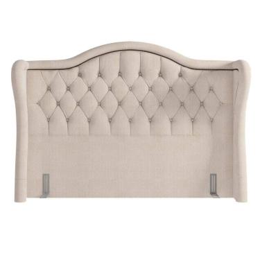 Imagem de Cabeceira Cama Box Casal King 195cm Antibes Z37 Linho Bege Cru - Mpozenato