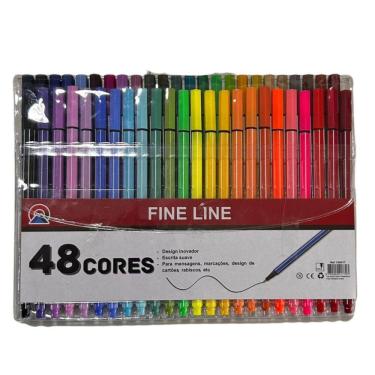Imagem de Kit Com 48 Canetas Fineline Hidrográfica Ponta Fina 0.4Mm