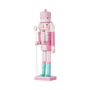 Imagem de Estatueta De Soldado Quebra-Nozes De Madeira De 30CM, Boneco Artesanal