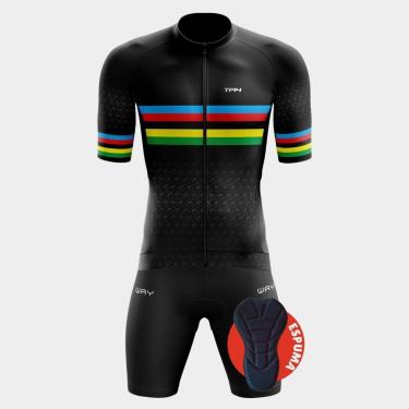 Imagem de Conjunto Premium de Ciclismo Premium TR4 com Bolsos Traseiros + Bermuda de Forro com Espuma-Masculino