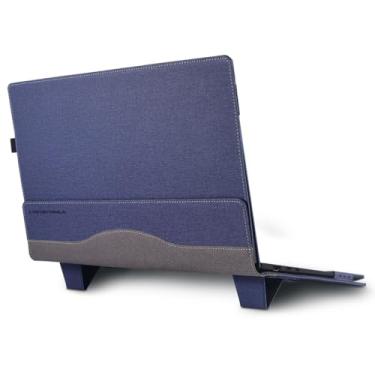 Imagem de Capa de laptop para Samsung Galaxy Book 5/4/3/2 Pro 360 15.6 Pro5/4/3/2 NP950 NT955 NP750 Bolsa de PU com suportes (azul, 15,6)