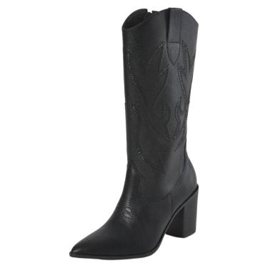 Imagem de Bota Feminina Salto Bloco Media Conforto Country Via Marte