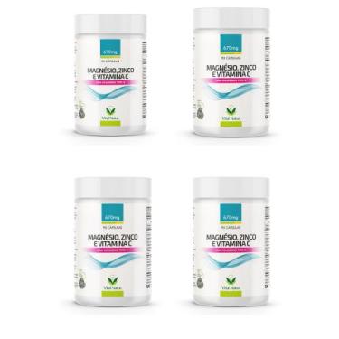 Imagem de Kit 4x Magnésio, Zinco e Vitamina C, 670mg 4x90 cápsulas - Vital Natus
