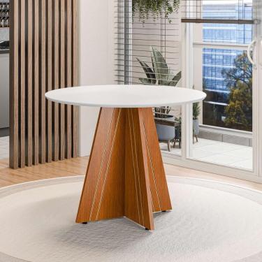 Imagem de Mesa De Jantar Redonda 4 Lugares Multimóveis Cr50244 Cinamomo-off White