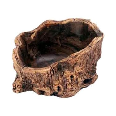 Imagem de Vaso De Cimento Retrô Criativo Com Imitação De Tronco De Árvore E Escu