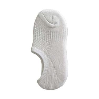 Imagem de Meia Sapatilha Invisível Branca Basic+ com Silicone Confortável