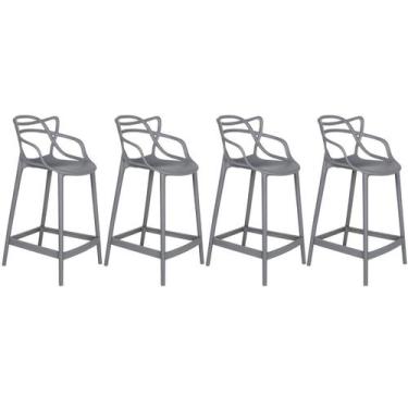 Imagem de Laraz, Kit 4 banquetas médias bancada cozinha Masters Allegra 66 cm