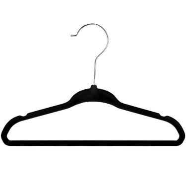 Imagem de Kit 3 Cabides Aveludados CK7109 Plástico PP e Ferro Antiderrapante para Guarda-Roupa Clink
