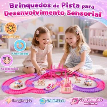Imagem de Pista Flexível Unicornio Com Castelo Rosa - Rick Imports