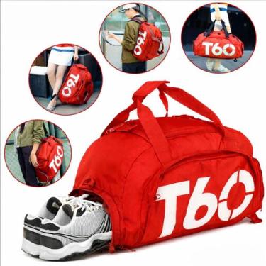 Imagem de Bolsa Vermelha Academia Masculina Feminina Porta Tênis Resistente Em E