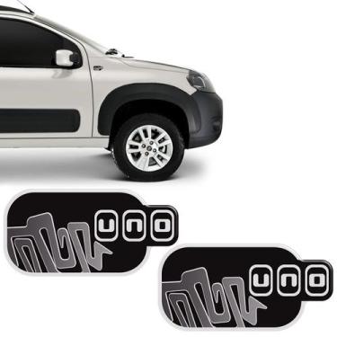 Imagem de Par de Adesivos Fiat Uno Way 2012 Emblema Lateral Resinado - SPORTINOX