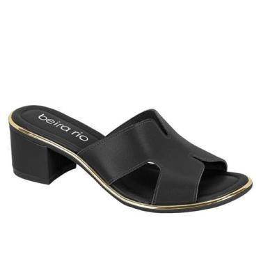 Imagem de Tamanco Feminino Beira Rio Salto Bloco Casual Conforto Slide Lançament