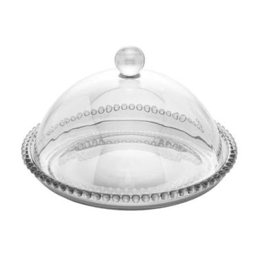 Imagem de Queijeira Porta Queijo com Tampa Pearl Cristal 20cm Mesa Posta Resiste