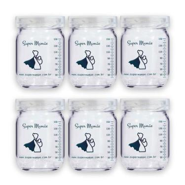 Imagem de Pote de Vidro para Leite Materno 150ml Super Mamãe Original - 6 unidad