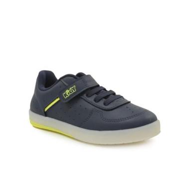 Imagem de Tênis Infantil Masculino Kidy Hype Azul com tiras autocolantes e Luz d