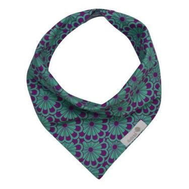 Imagem de Babador bandana floral verde e roxo - Dudsbb