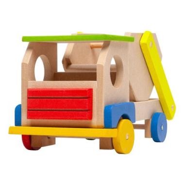 Imagem de Caminhão Brinquedo Educativo Disk Entulho De Madeira Pedagógico - Parc