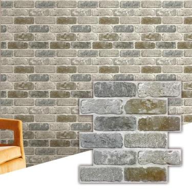 Imagem de Painel de Parede 3D Tijolo Falso em PVC Commomy 30x30 cm 10 peças