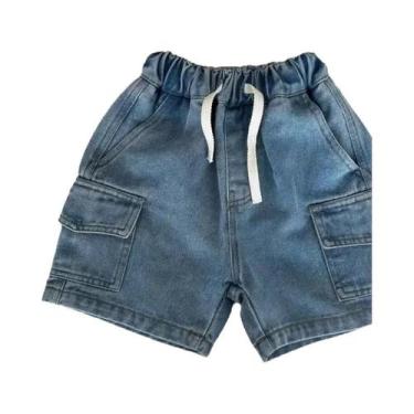 Imagem de Shorts Cargo Jeans Para Meninos De 2 a 8 Anos, Roupas Casuais De Verão