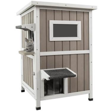Imagem de Cat House Gowoodhut Outdoor de 2 andares à prova de intempéries para g