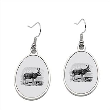 Imagem de Saiga Antelope Vintage Ilustração Brinco - Brincos Pendentes para Meninas - Presente de Festa de Aniversário dos Namorados