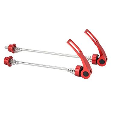 Imagem de Ânodos coloridos usinados em CNC para eixos de liberação rápida e freios a disco de liberação rápida. Par vermelho (engrenagem aberta do freio a disco