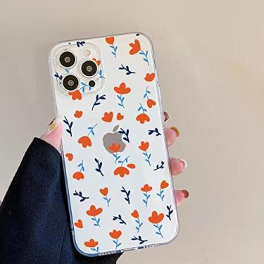 Imagem de Capa de telefone transparente flor de luxo para iphone 11 12 13 mini pro max xs x xr 7 8 plus se 2020 6s 6 capas macias, transparente k1766, para 13 mini