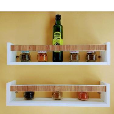 Imagem de Prateleira para Cozinha  Estante Nicho Organizador Temperos Mdf 2un 55cm