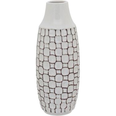 Imagem de ZIMBEU VASO 32x11x11cm CERÂMICA BRANCO