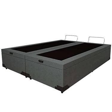 Imagem de Base para Cama Box Queen Martin Premium com Baú Linho (47x158x198 cm) Cinza