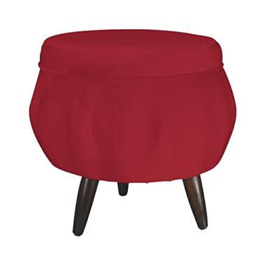 Imagem de Puff Pétala Pés Palito Tabaco Suede Vermelho - DS Estofados