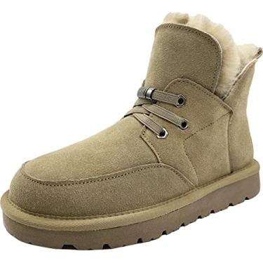 Imagem de ZEYIwearable Bota feminina de inverno Aguamarine de pele de carneiro genuína, Amêndoa, 12