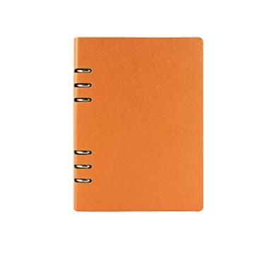 Imagem de Capa de couro espiral planejador agenda agenda fichário diário a5 a6 b5 notebook office business, laranja, A5