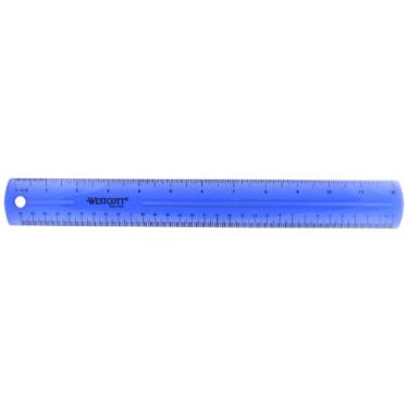 Imagem de Westcott Régua de plástico Jeweltone, 30,5 cm, cores transparentes sortidas (12975)