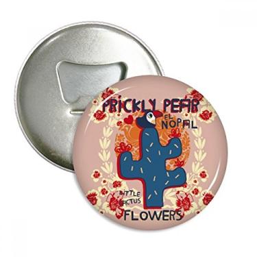 Imagem de Suculentas cacto abridor de garrafa de planta em vaso ímã de geladeira emblema multifuncional