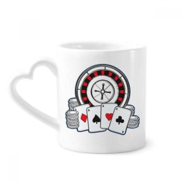 Imagem de Caneca de cerâmica com ilustração de toca-discos de pôquer para café copo de coração de vidro