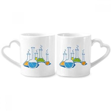 Imagem de Conjunto de canecas de porcelana para casais, padrão química líquida, tubo de ensaio, copo de cerâmica para amantes,