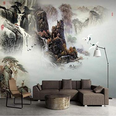 Imagem de Papel de parede com foto personalizada 3D estilo chinês paisagem natureza cenário mural sala de estar tv sofá estudo decoração de casa papel de parede sala 300cm(L)×210cm(H)