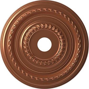 Imagem de Ekena Millwork Medalhão de teto de PVC termoformado CMP22COBCO Cole (serve para toldos de até 15 cm), cobre brilhante