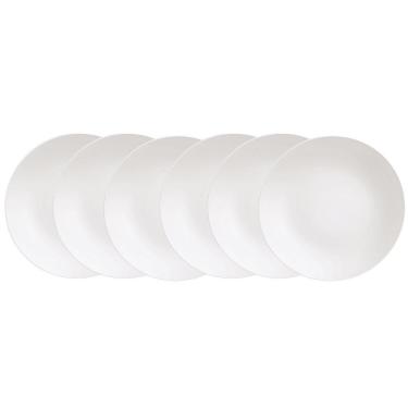 Imagem de Conjunto com 6 Pratos Rasos Tramontina Leonora em Porcelana 25 cm - Branco