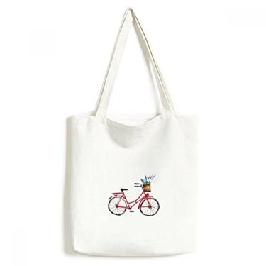 Imagem de Aquarela de bicicleta, flor de lavanda, bolsa de compras, bolsa casual