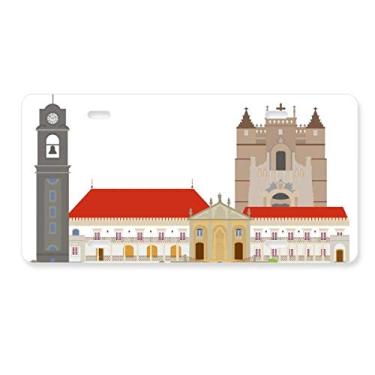 Imagem de DIYthinker Placa de carro de Portugal Coimbra National Landmark Building Decoração de aço inoxidável