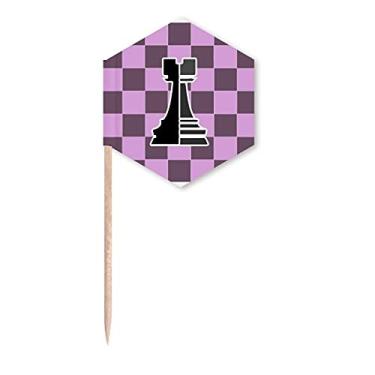 Imagem de Tabuleiro de xadrez, palito de xadrez, palitos de cupcake, festa comemoração