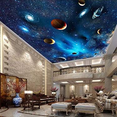 Imagem de KiKiYe Universo Espaço, Planeta Noite, Céu Noturno, Estrelas, Mural de Foto para Quarto, Sala de Estar, Teto, Decoração de Parede, Papel de Parede 3D Personalizado